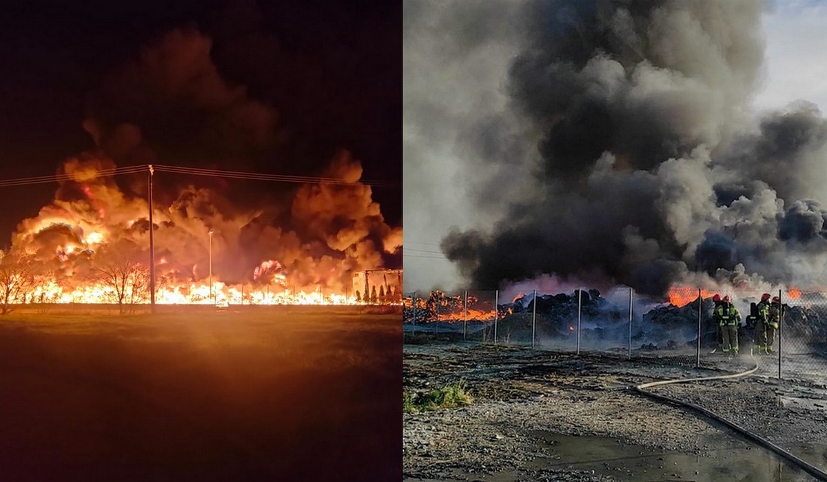 Gronowo Górne: pożar składowiska odpadów foliowych, spłonęło około 7 tys. m kw. materiału
