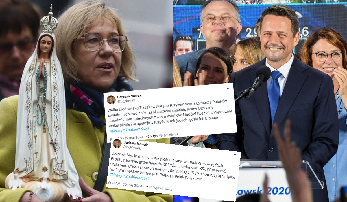 Była kurator oświaty Barbara Nowak w geście protestu zachęca do wieszania krzyży tam, gdzie ich nie ma