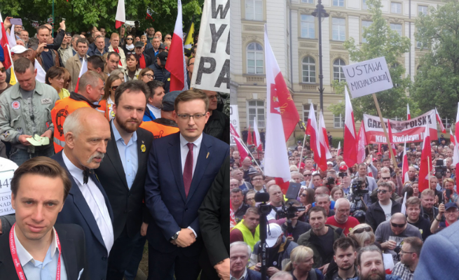 Demonstracja Konfederacji przeciwko ustawie 447. "20 000 osób pod kancelarią premiera"
