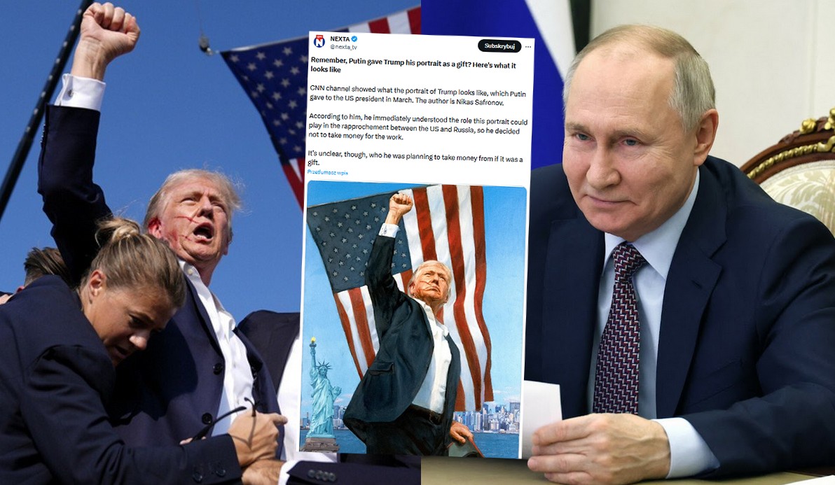 Putin obdarował Trumpa epickim portretem, przypominający o momencie chwały po zamachu