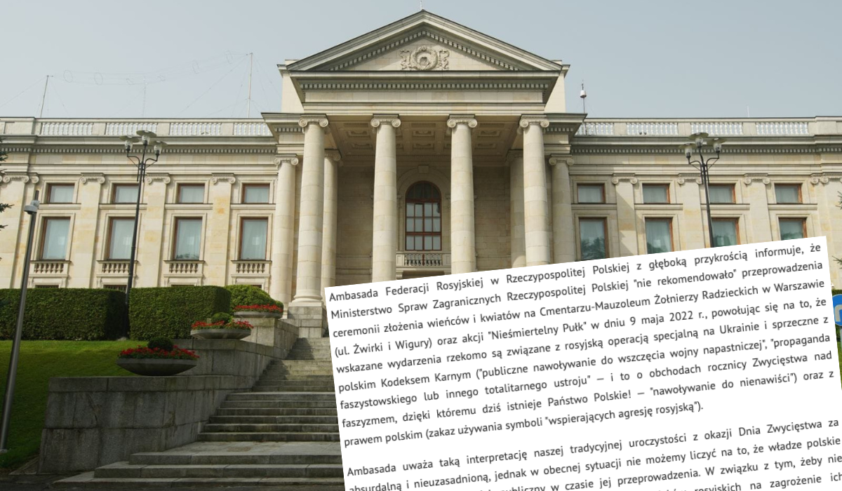 Ambasada Rosji oświadcza, że uroczystość Dnia Zwycięstwa w Warszawie jednak się nie odbędzie