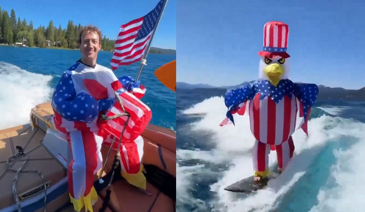 Mark Zuckerberg z okazji święta narodowego przywdział strój orła i poszedł posurfować