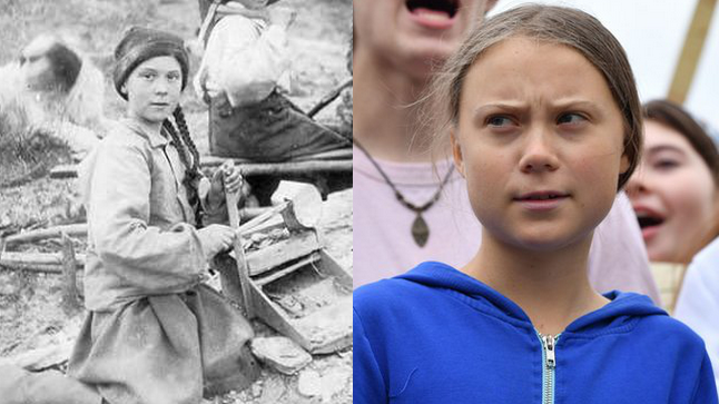 Greta Thunberg na zdjęciu sprzed 120 lat