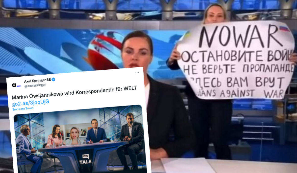 Dziennikarka, która protestowała w rosyjskiej telewizji, została zatrudniona w Die Welt