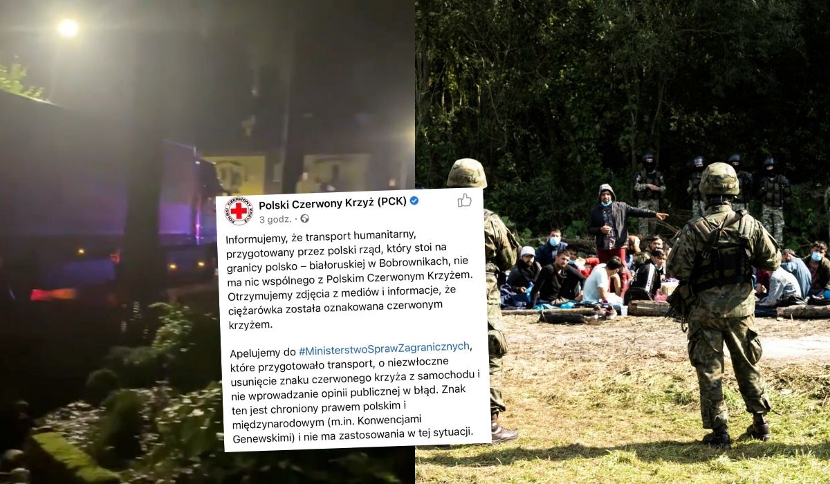Polski Czerwony Krzyż poprosił MSZ o ściągnięcie znaku krzyża z samochodów z pomocą dla migrantów
