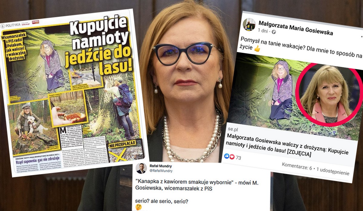 Posłanka PiS chciała pokazać sposób na tanie wakacje, więc wyjechała z fotografem do lasu i zrobiła kanapki z kawiorem