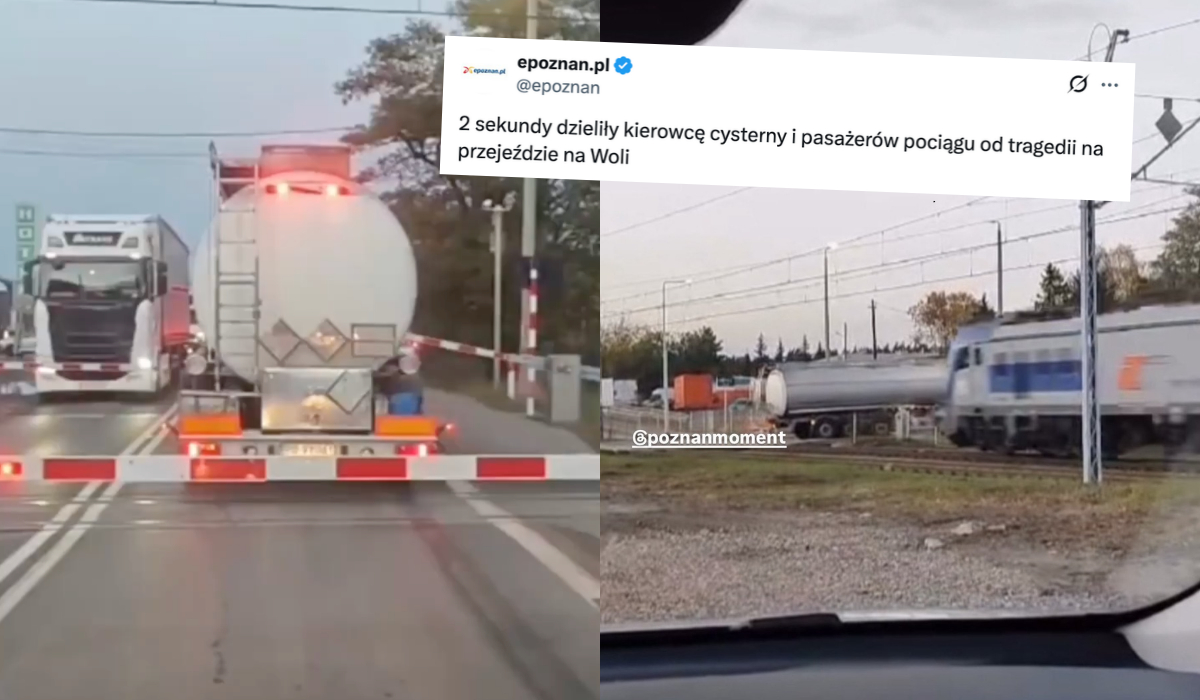 Poznań: kierowca wolał zaryzykować katastrofę zamiast wyłamać rogatki