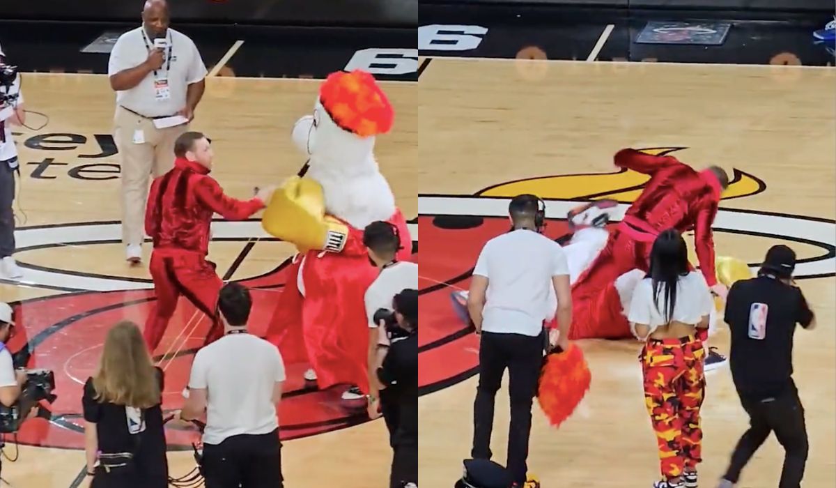 Conor McGregor z kolejnym sukcesem sportowym, znokautował maskotkę Miami Heat