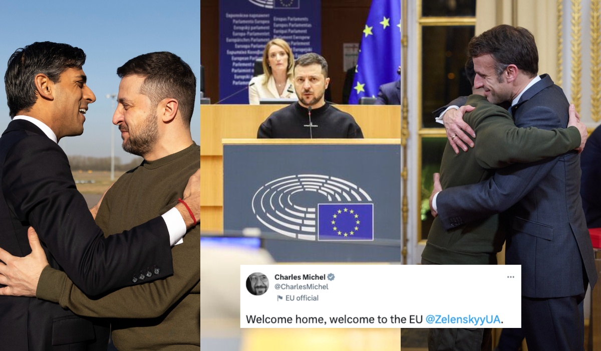 Zełenski z wizytą w Londynie, Paryżu i Brukseli, wystąpił na szczycie unijnych przywódców