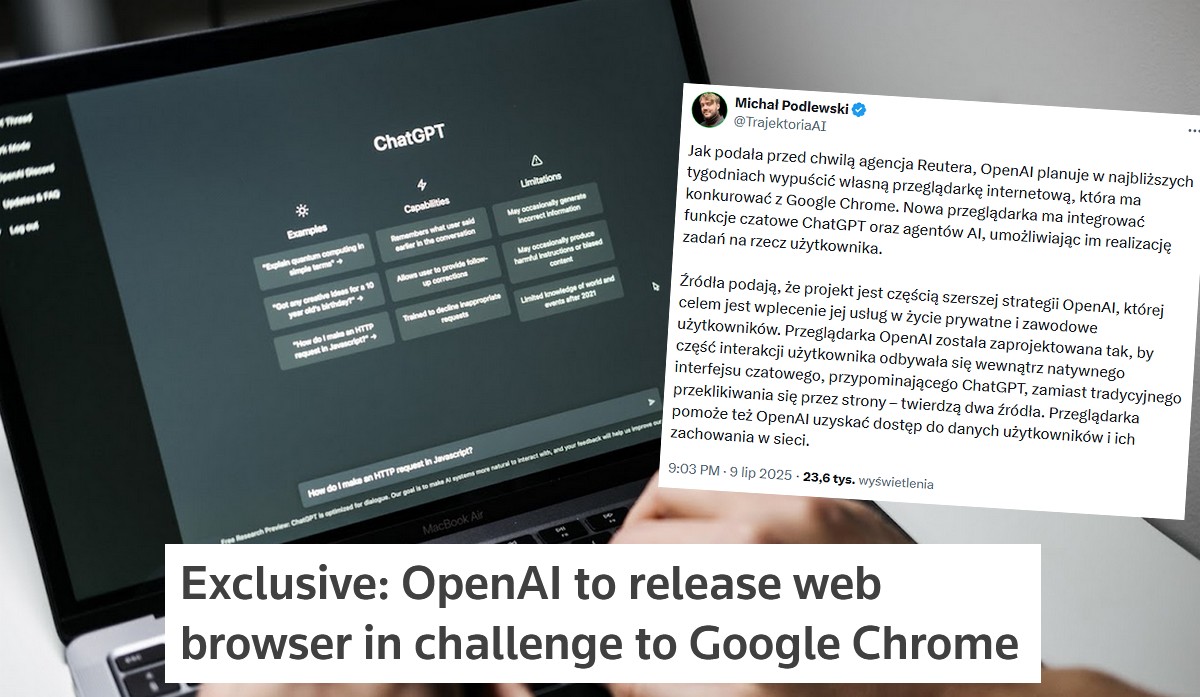 OpenAI chce zawalczyć z największymi graczami, wypuszcza własną przeglądarkę internetową