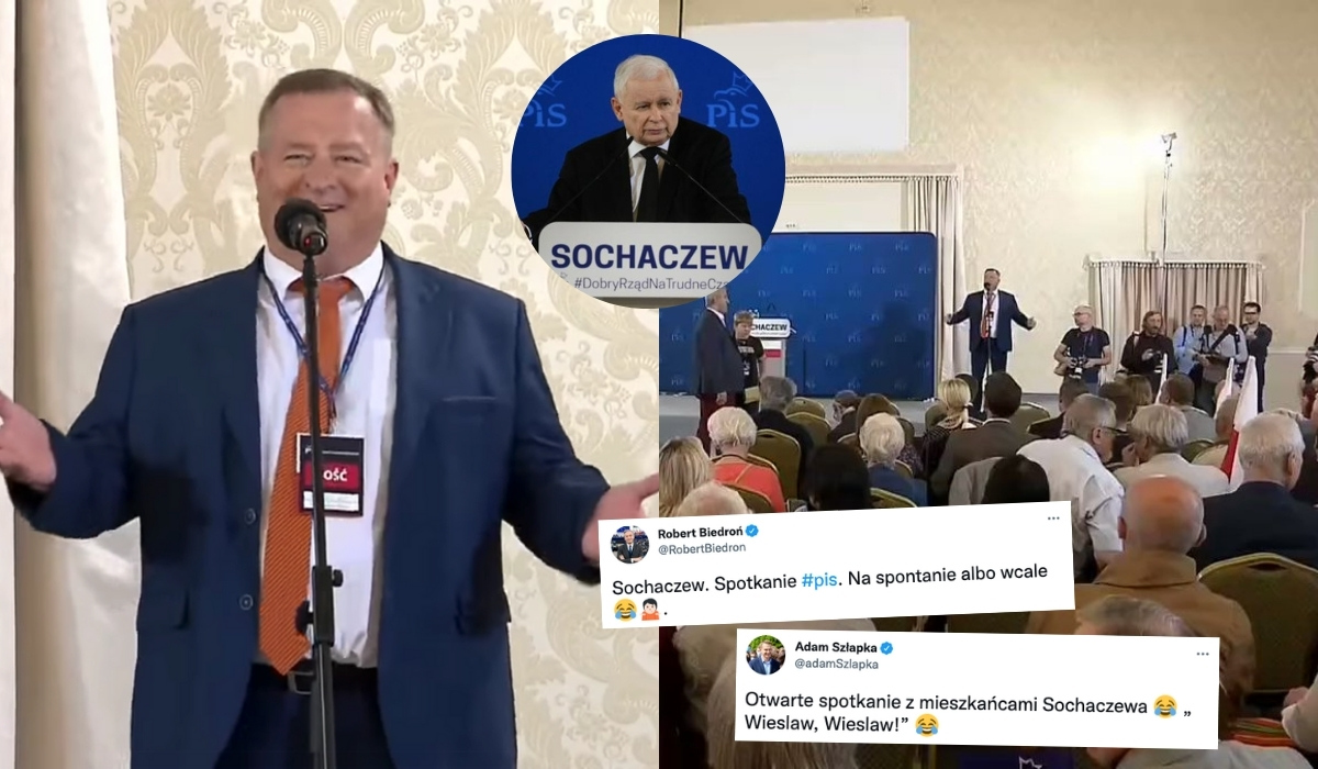 Wyciekła "rozgrzewka" publiczności przed przyjazdem Jarosława Kaczyńskiego i wzbudziła pewną wesołość