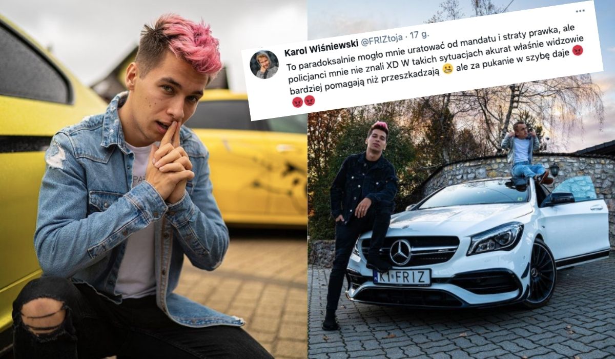 Youtuber Friz ubolewa, że stracił prawo jazdy, a mógł uniknąć mandatu: policjanci mnie nie znali XD