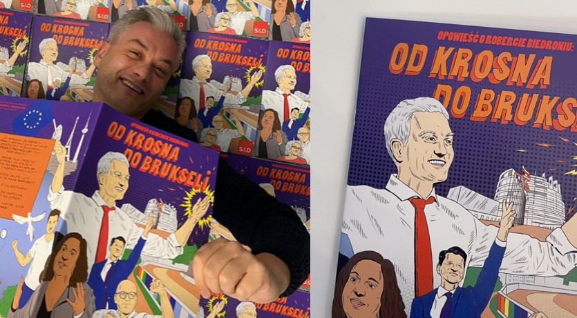 Biedroń sprzedaje swoją autobiografię jako komiks "Od Krosna do Brukseli", bo co ma robić