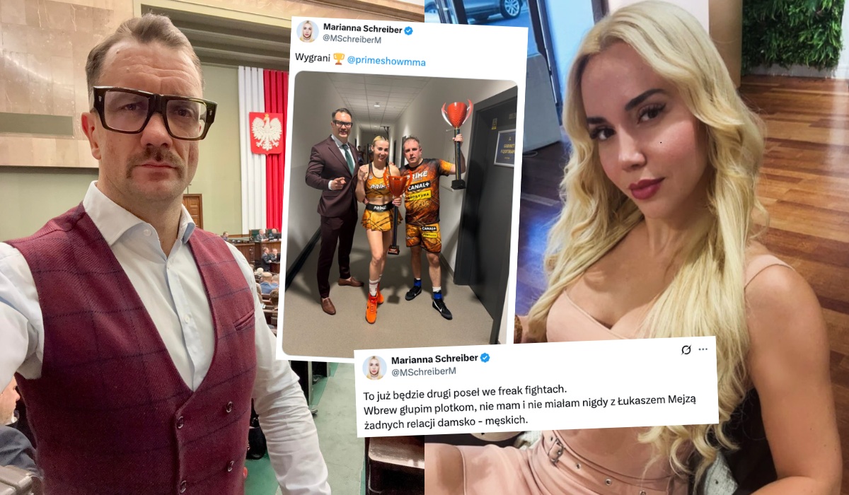 Łukasz Mejza wchodzi do freak fightów, Marianna Schreiber zapewnia, że nie miała z nim romansu