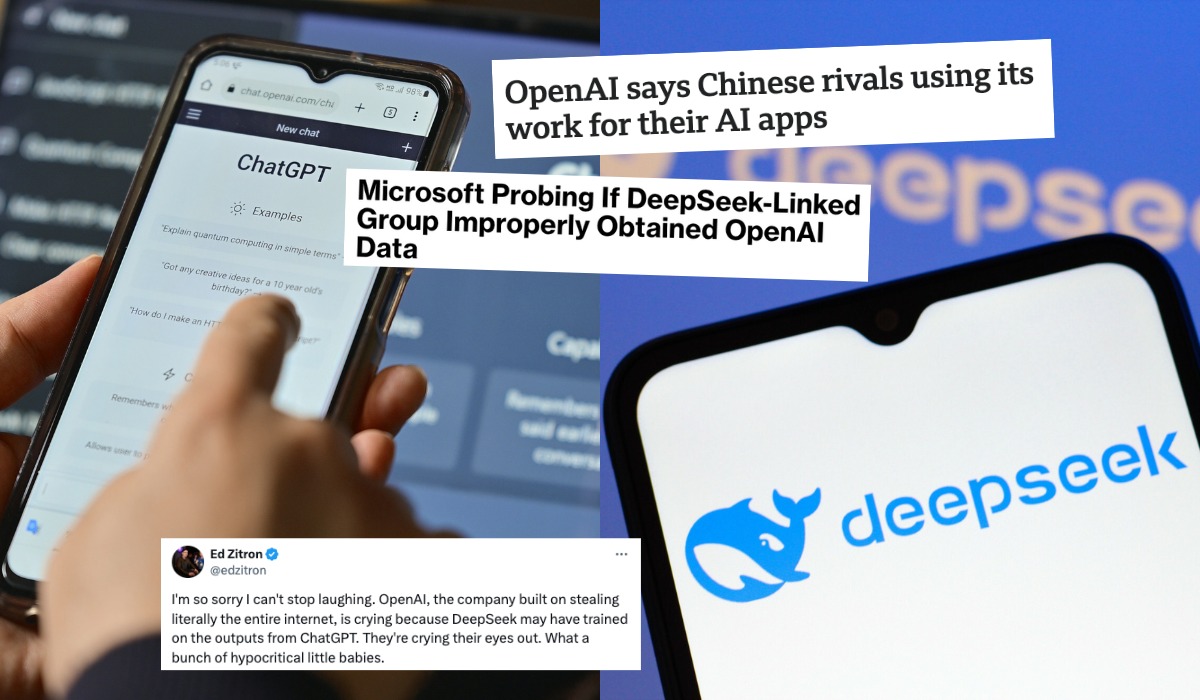 OpenAI oskarża DeepSeek o kradzież danych, tak jakby sami tego nie robili