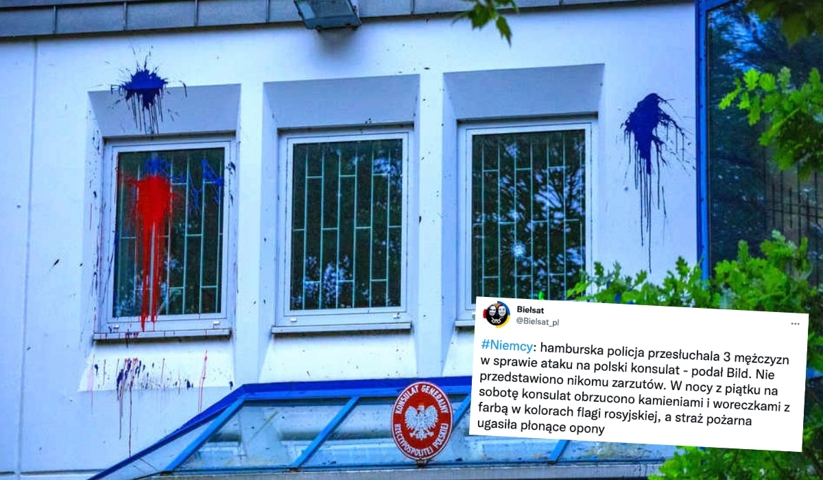 Hamburg: atak na polski konsulat, budynek oblano farbą w kolorach rosyjskiej flagi