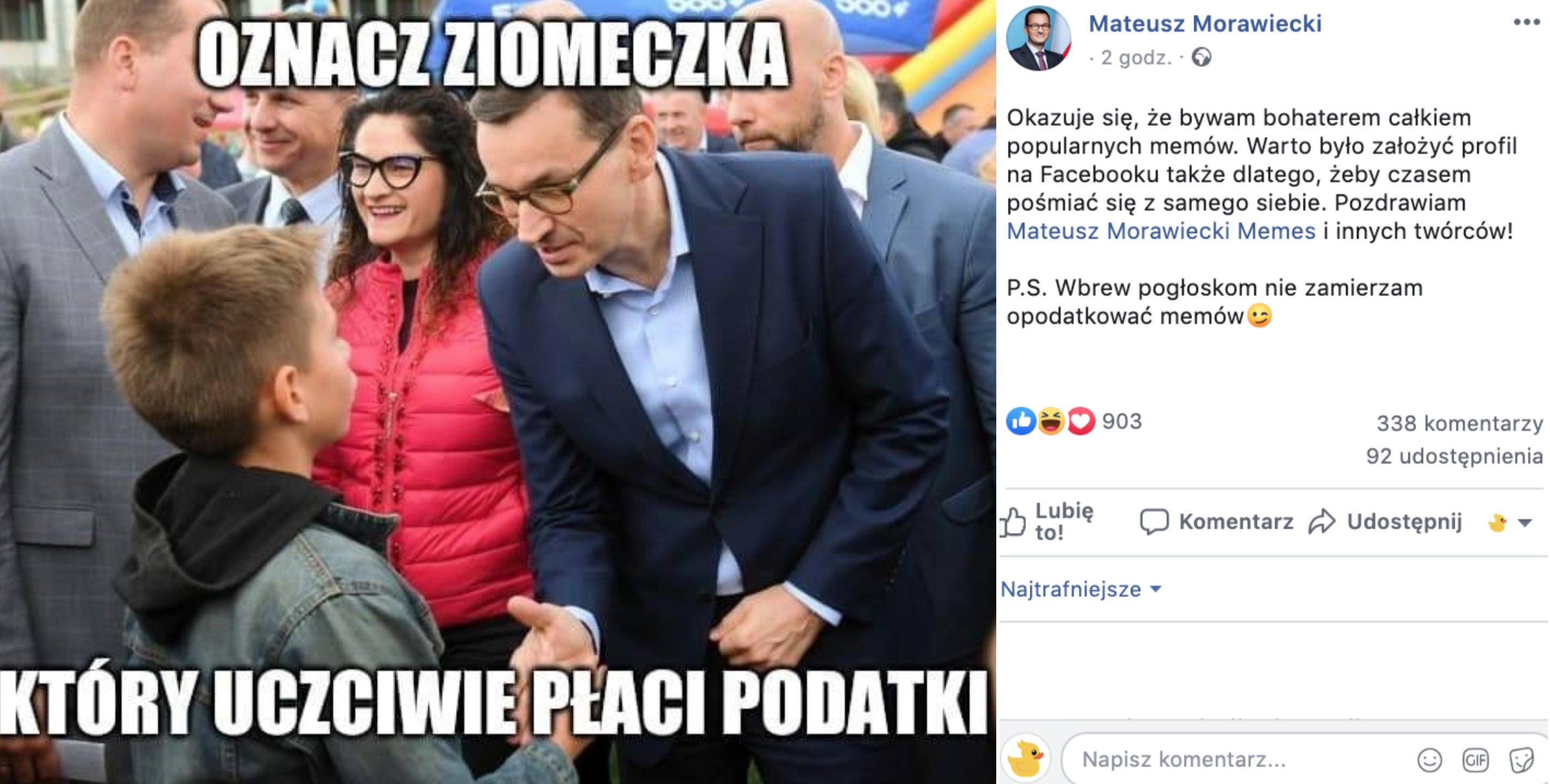 Mateusz Morawiecki: oznacz ziomeczka, który uczciwie płaci podatki