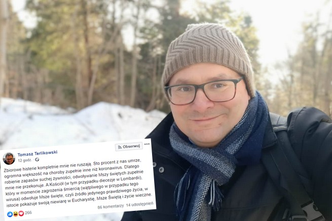 Terlikowski o koronawirusie: zbiorowe histerie mnie nie ruszają. Sto procent z nas umrze