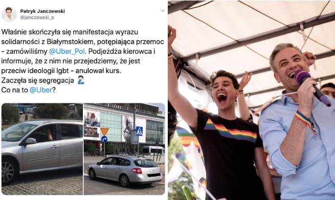 Działacz Wiosny: kierowca Ubera anulował przejazd, bo "jest przeciw ideologii LGBT"