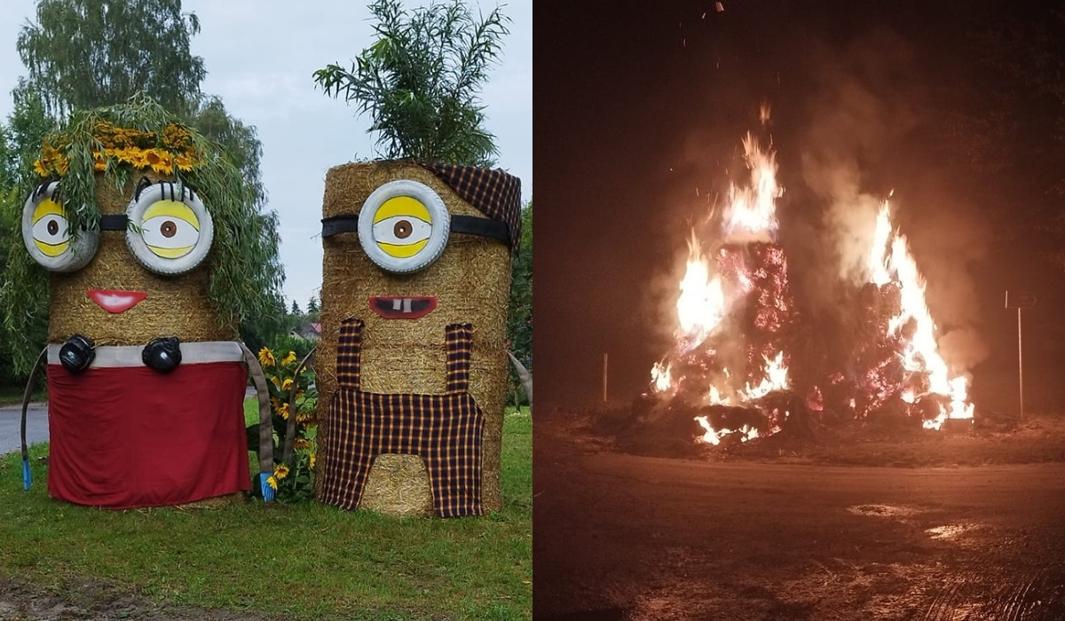 Surhów: jakiś zwyrodnialec spalił słomiane minionki na dzień przed dożynkami
