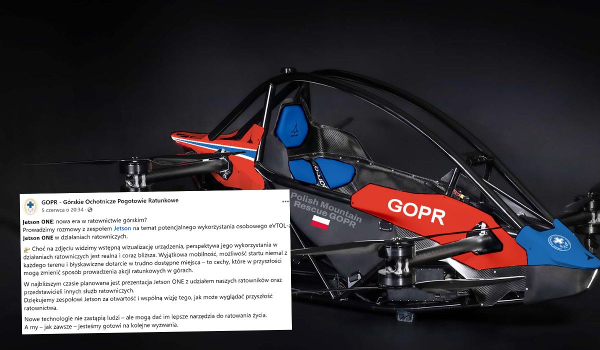 GOPR przetestuje latający skuter, Polak, który go stworzył już pokazuje nowy model