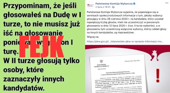 PKW zagania prokuraturę do wyjaśnienia mema "wyborcy Dudy nie muszą głosować w II turze"
