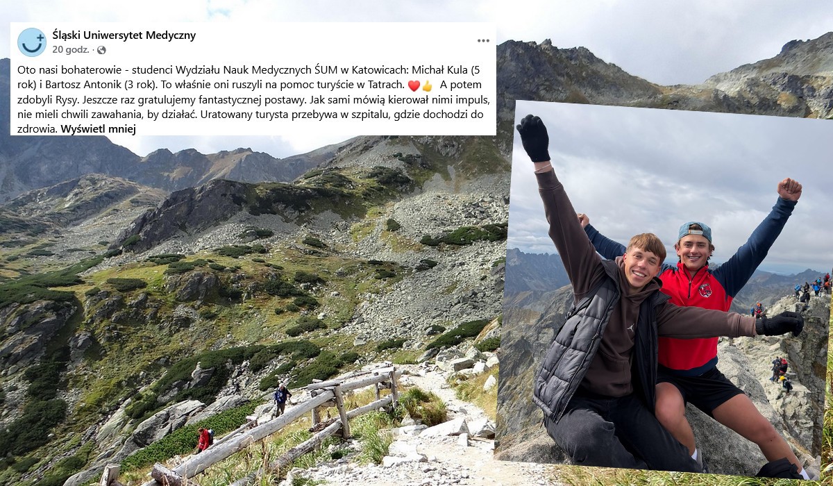 Ustalono personalia dwóch studentów, którzy uratowali w górach turystę, po czym wrócili na szlak i zdobyli Rysy