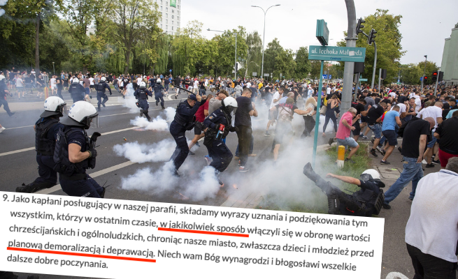 Białystok: księża podziękowali kibolom "za obronę miasta w jakikolwiek sposób"