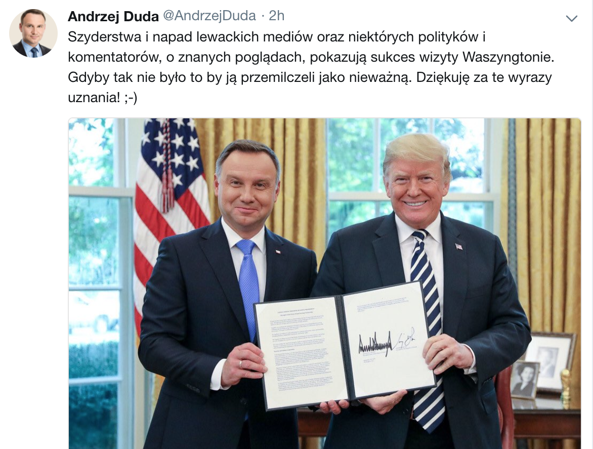 Prezydent cieszy się z krytyki lewactwa:duda: