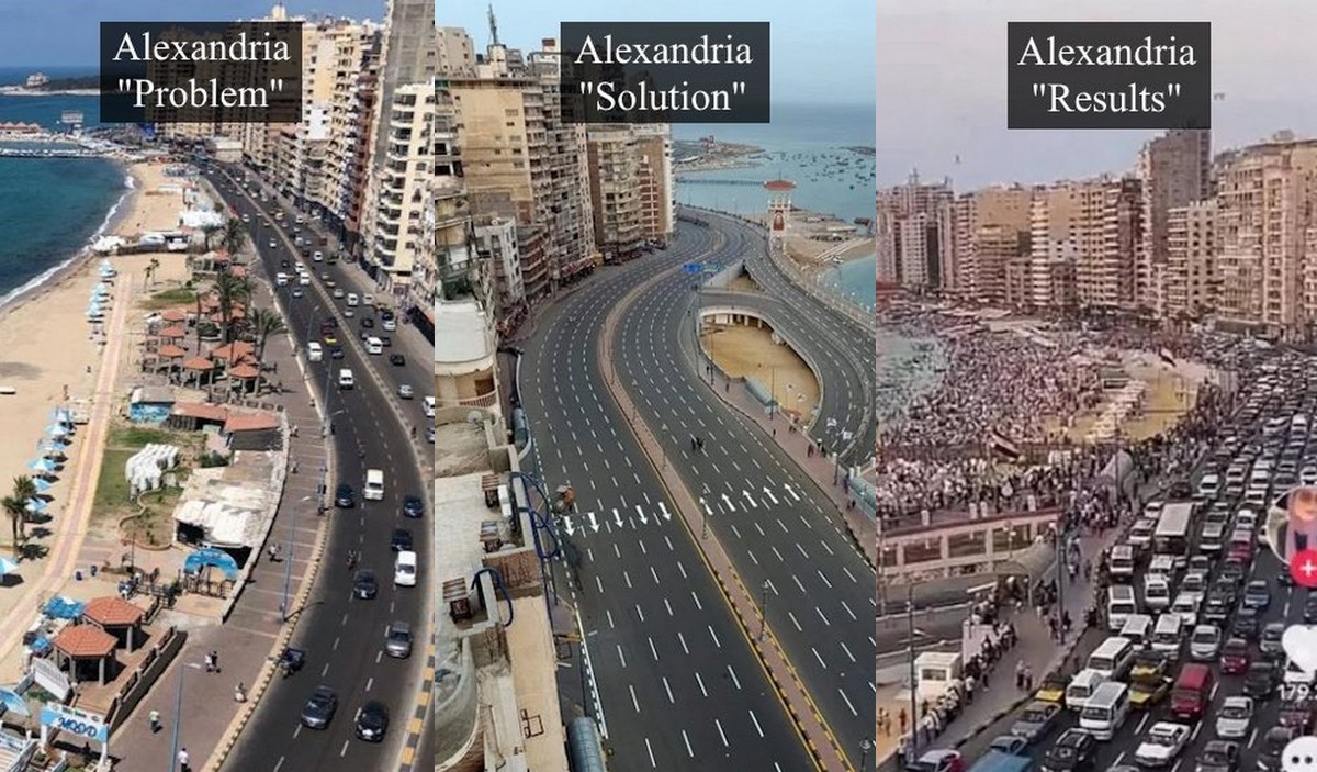Egipt: poszerzanie drogi stało się przestrogą dla bezmyślnej urbanizacji i stawianiu samochodów na pierwszym miejscu