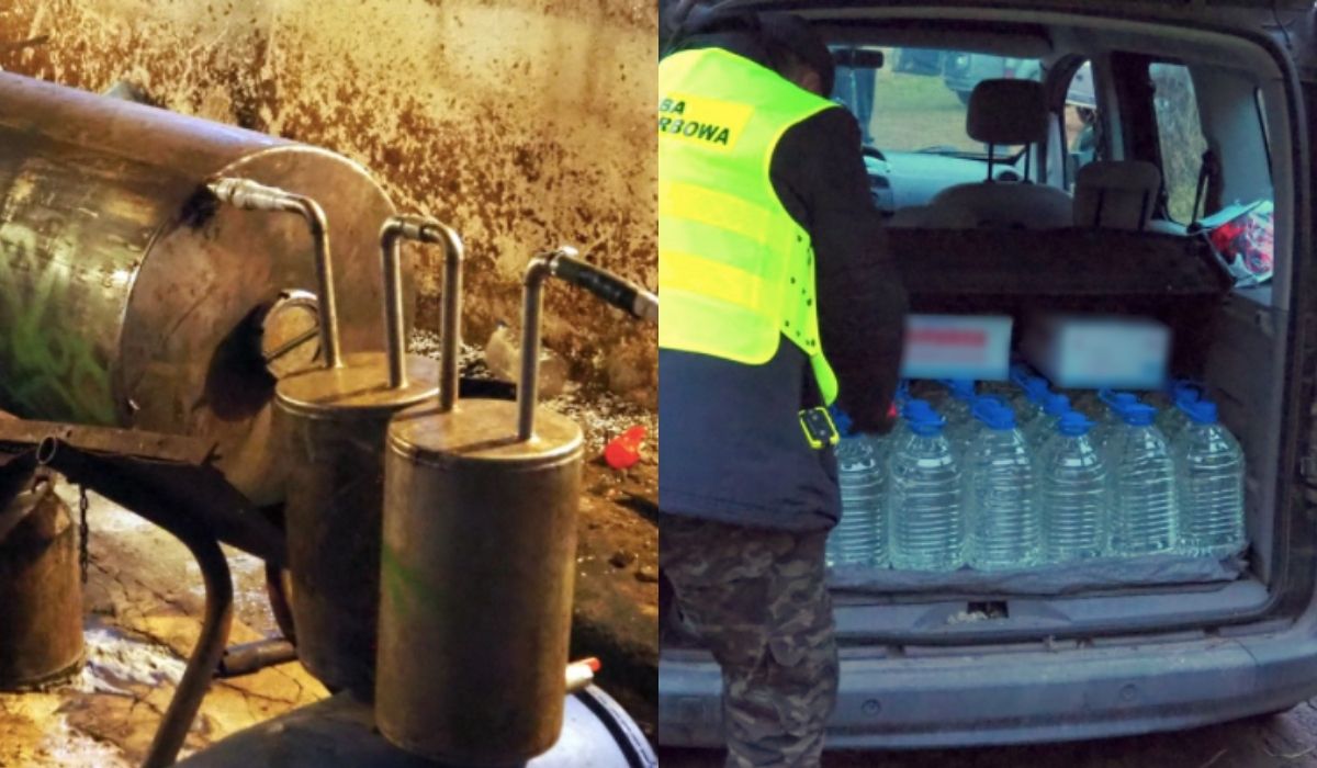 Podlasie: facet miał rozmach i narobił aż 640 litrów bimbru w opuszczonej oborze