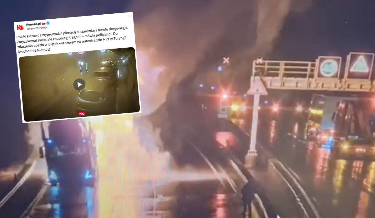 Niemcy: polski kierowca bohaterem, wyprowadził płonącą ciężarówkę z tunelu
