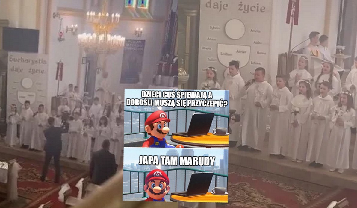 Rozogi: dzieci przystępujące do pierwszej komunii zaśpiewały piosenkę disco polo i pół internetu rzuciło się do krytyki
