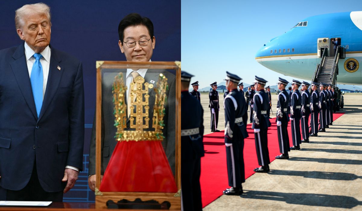 Korea Płd. zrobiła najwystawniejsze przywitanie Trumpa ze złożeniem repliki korony jako daru