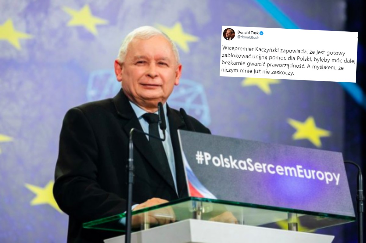 Prezes Kaczyński króciutko o karach UE: "nie damy się terroryzować pieniędzmi"