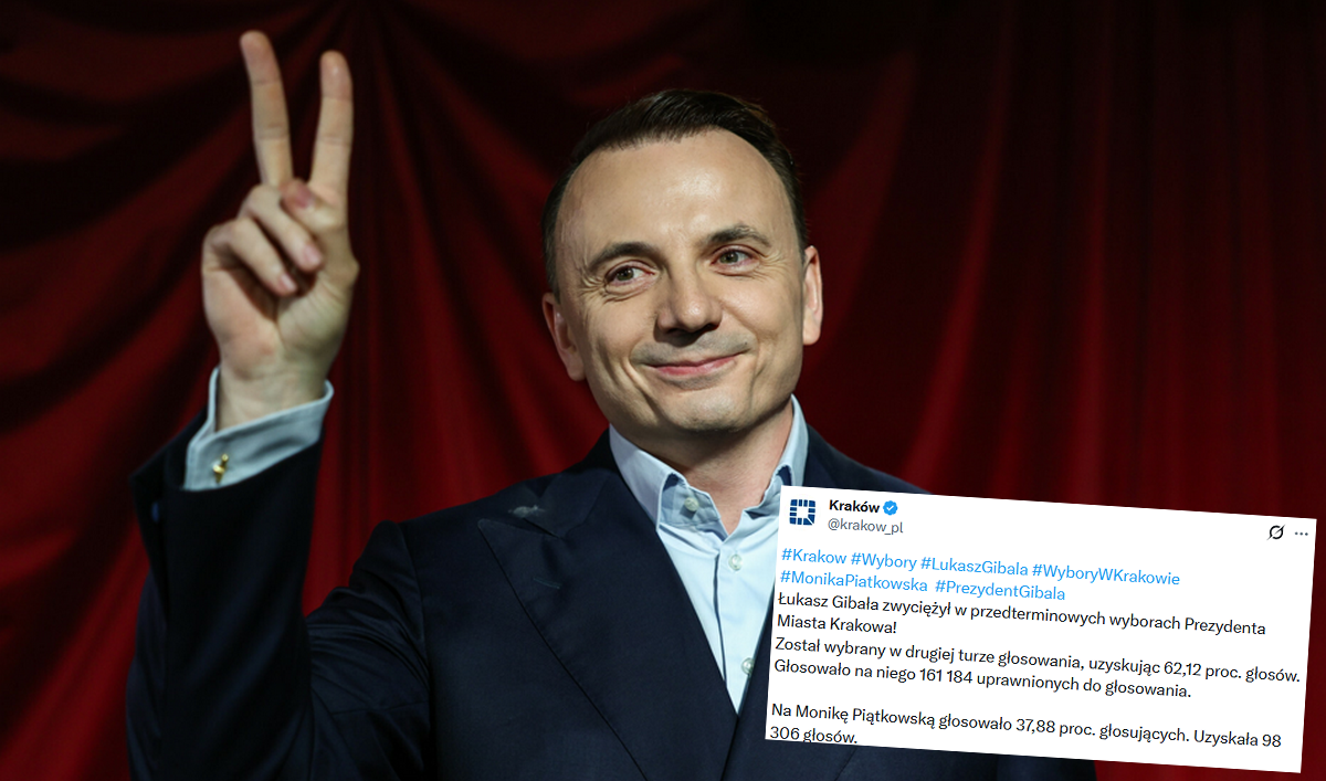 Kraków wybrał prezydenta i zgodnie z przypuszczeniami został nim Łukasz Gibała