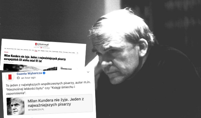 Fałszywy alarm Wyborczej o śmierci Milana Kundery