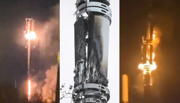 UK: ludzie podpalają nadajniki 5G, wierzą, że to one wywołują Covid-19