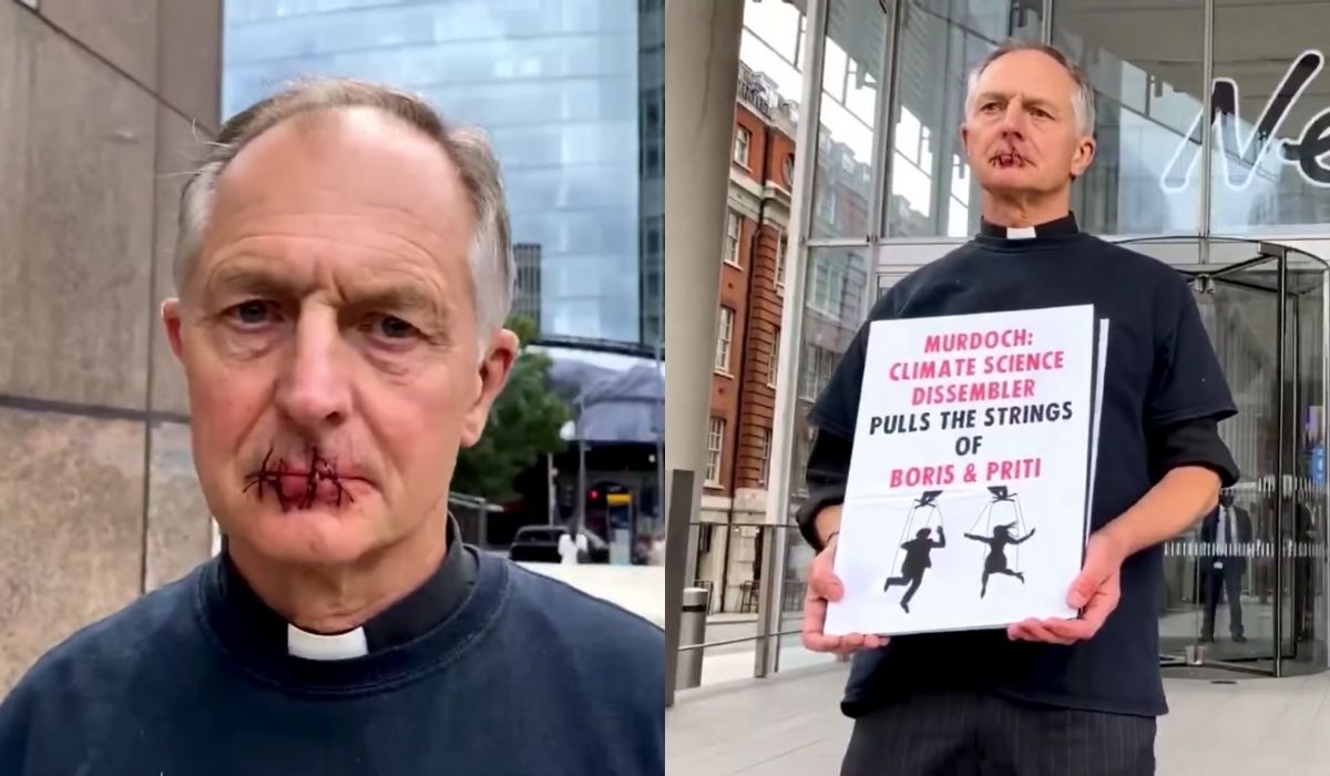 UK: duchowny zaszył sobie usta, protestując przeciwko mediom zaprzeczającym katastrofie klimatycznej