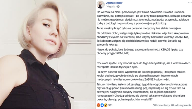 Relacja z porodówki: zakaz odwiedzin, a tu nagle wchodzi ksiądz i zwiedza oddziały