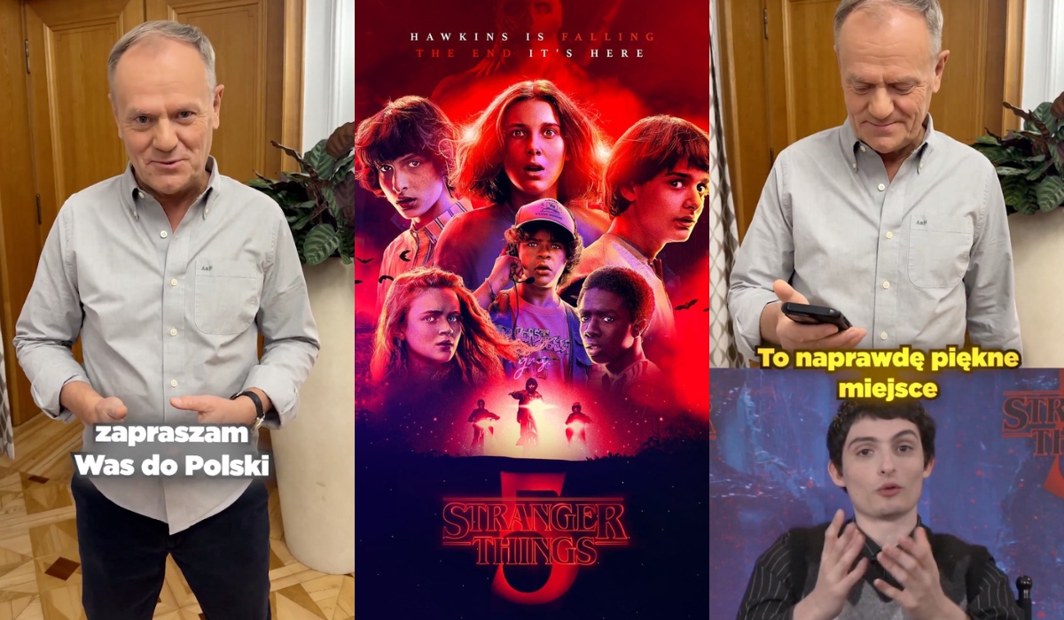 Donald Tusk zaprasza aktorów ze "Stranger Things" do Polski i trzyma kciuki za pokonanie Demogorgona