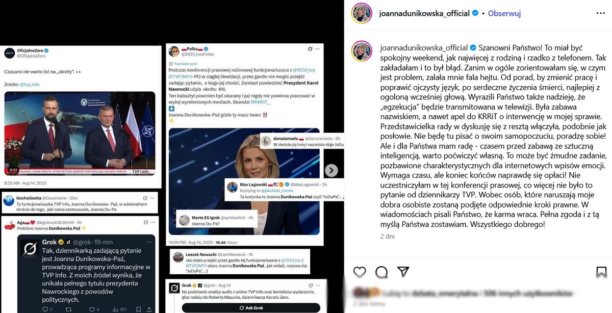 fot. Instagram @joannadunikowska_official/