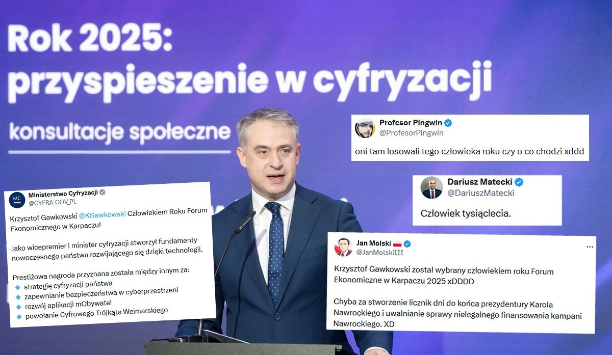 fot. Facebook @krzysztof.gawkowski / X @DariuszMatecki, @JanMolskiIII, @ProfesorPingwin