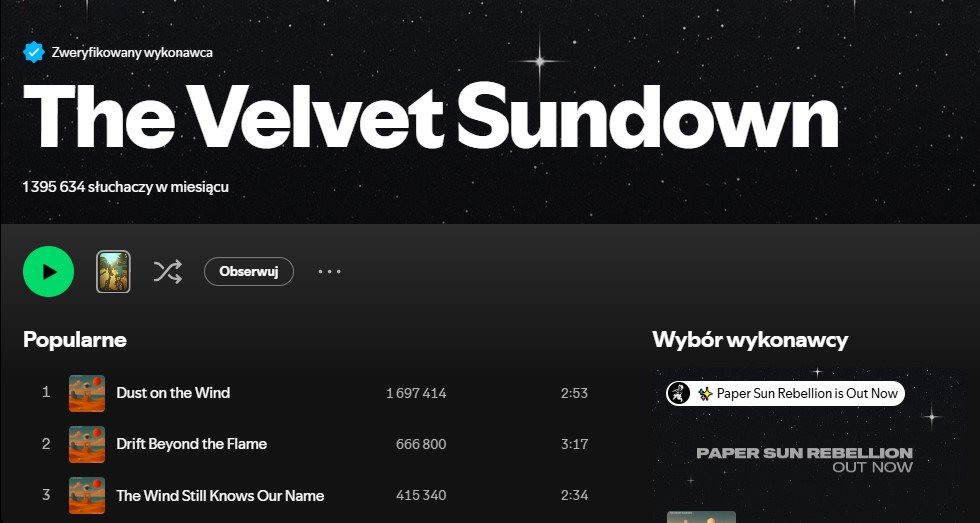 Fot. Spotify: The Velvet Sundown
