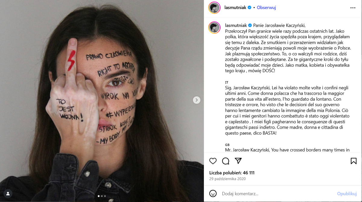 Fot. Instagram @lasmutniak