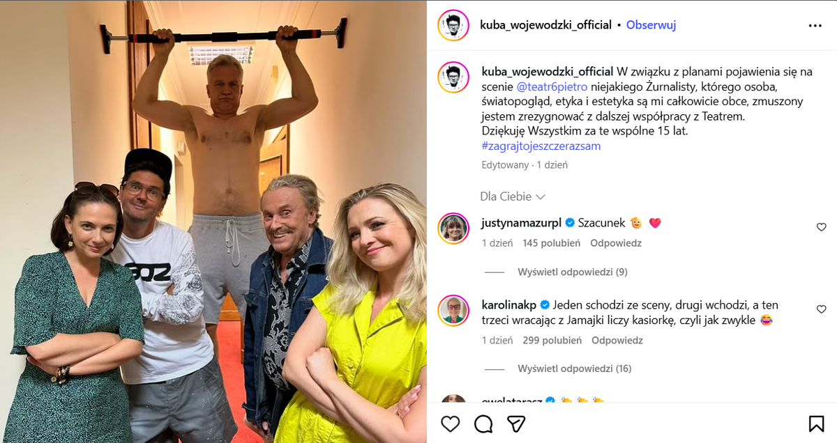 Fot. Instagram @kuba_wojewodzki_official