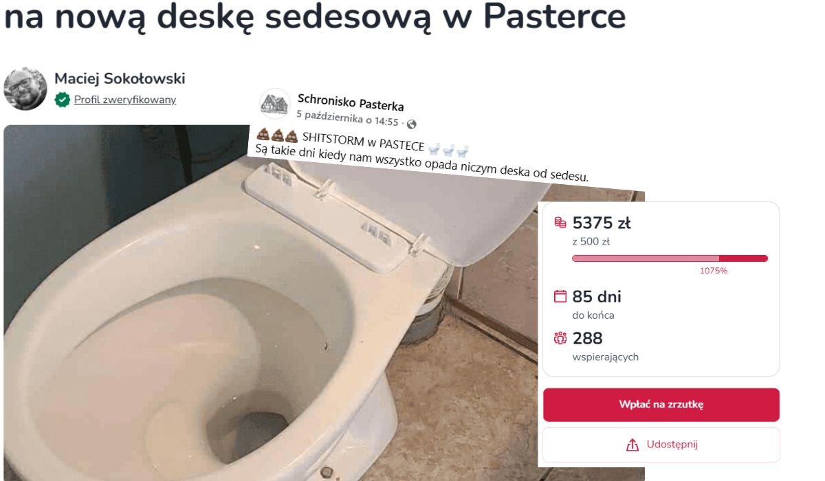 Fot. Zrzutka.pl @Maciej Sokołowski / Facebook @ Schronisko Pasterka