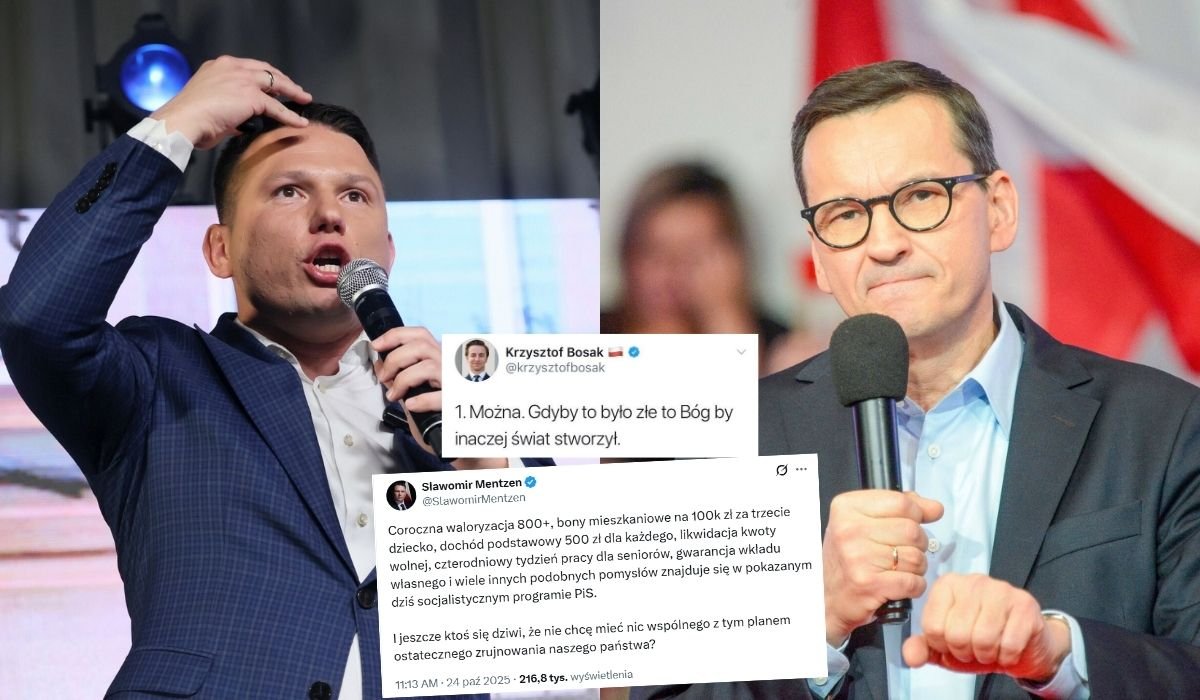 Fot. East News / X@krzysztofbosak, @SlawomirMentzen
